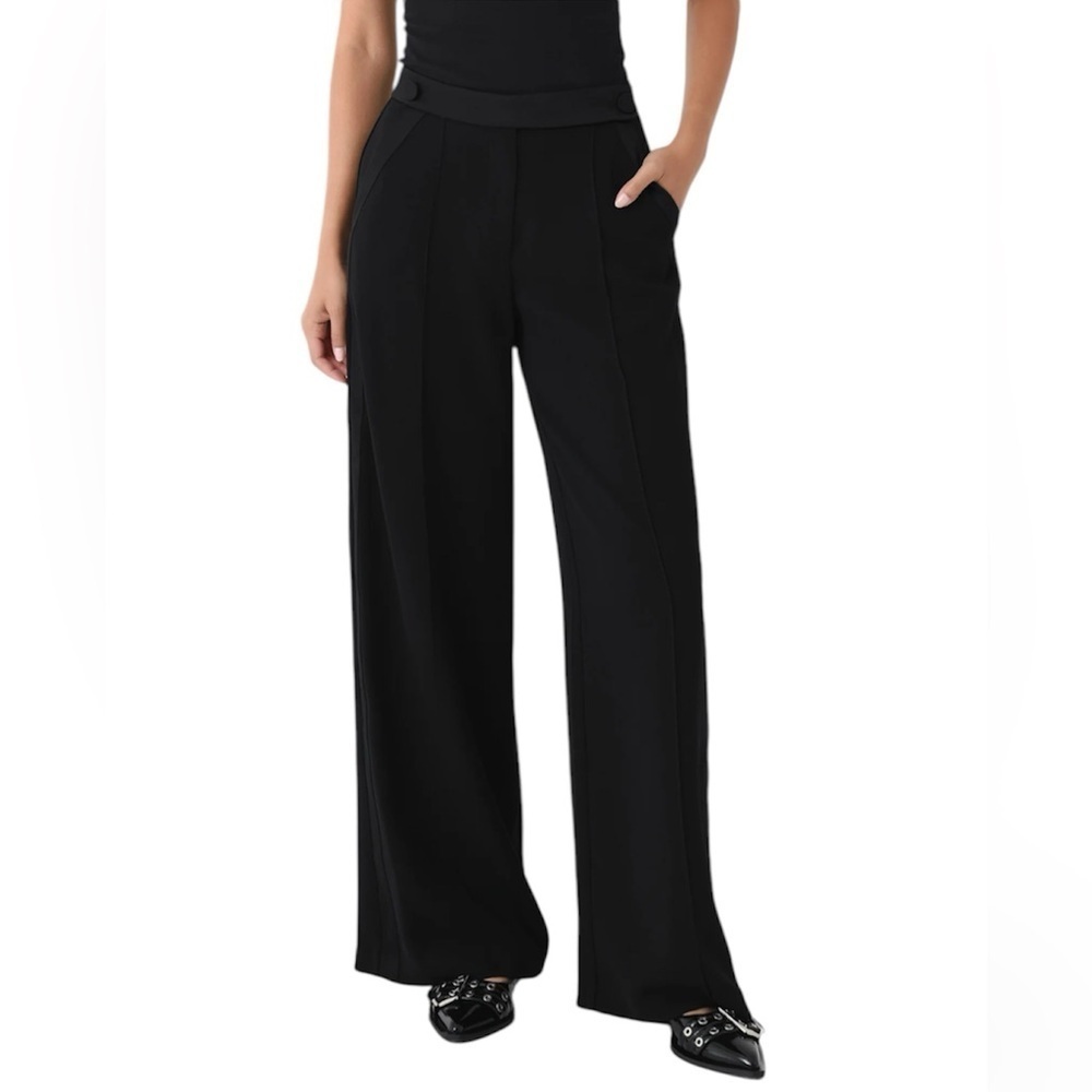 Simkhai- Nwt Black Wide Leg Tuxedo Trouser Pants